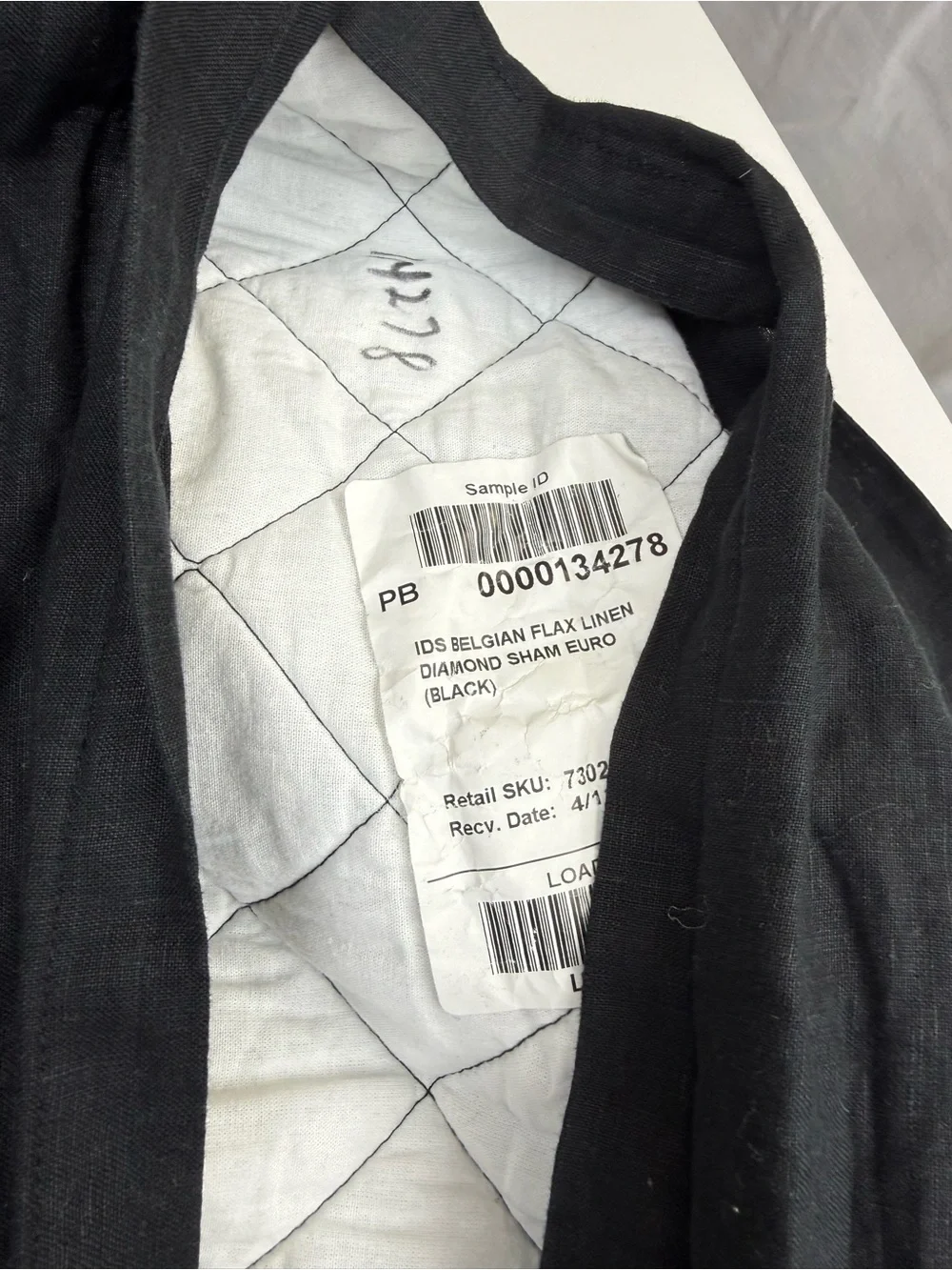 POTTERY BARN Belgian Linen Shams Black (3) Euro & King